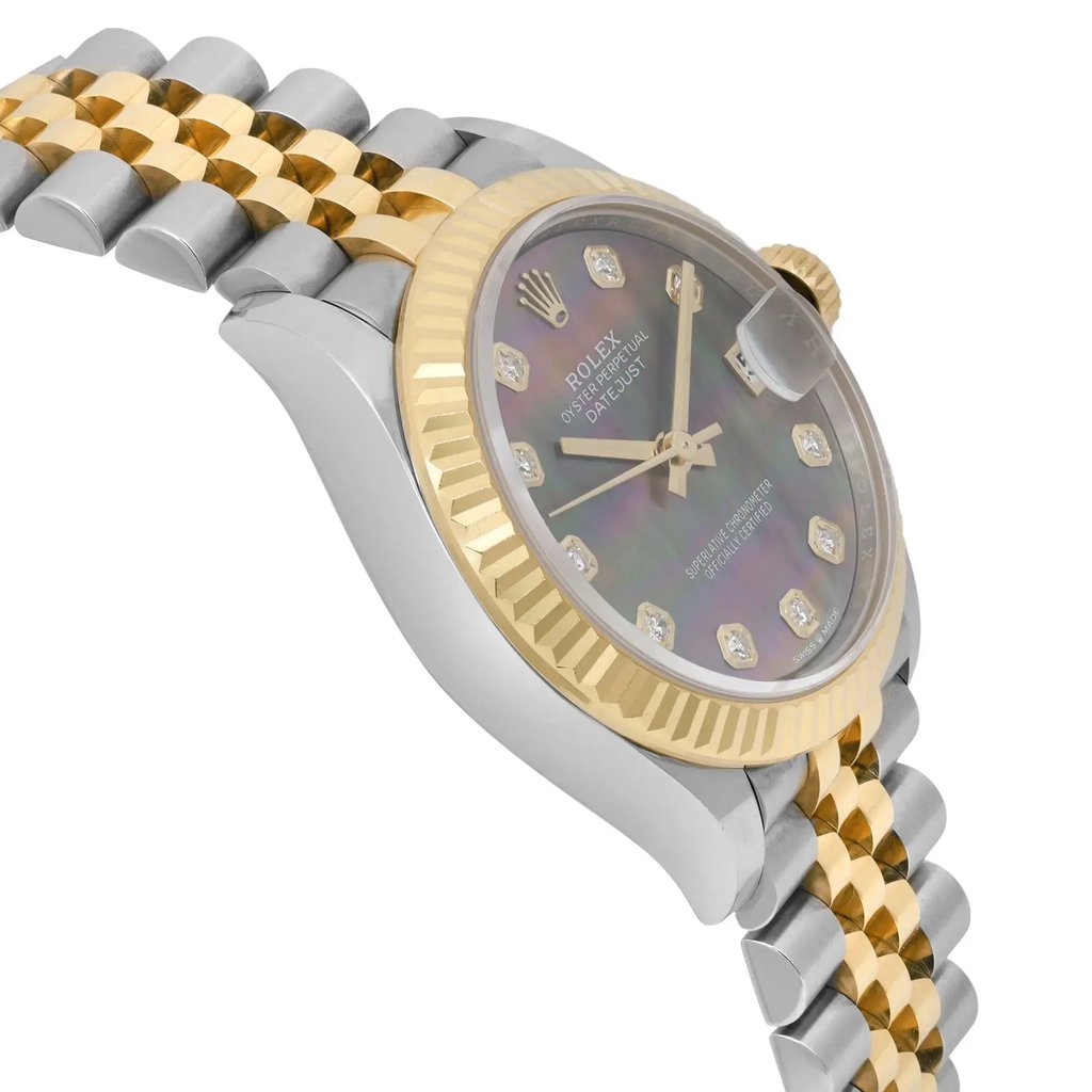 View Of Opposite Crown Facing Side Of Rolex 278273 Stainless Steel Watch Unworn Condition