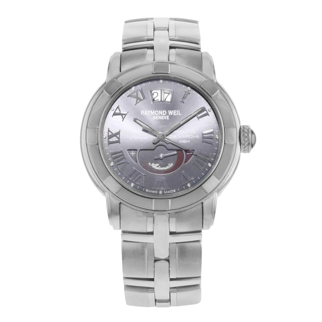 Front Full View Of RAYMOND WEIL 2843-ST-00608 Stainless Steel Watch Pre Owned Condition {Product Condition}