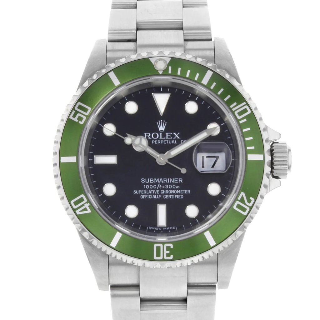 Up Close Front Facing Picture Of Rolex 16610 T Stainless Steel Watch Pre Owned Condition