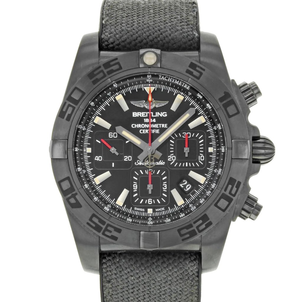 Up Close Front Facing Picture Of Breitling MB0111C3/BE35-253S Stainless Steel Watch Pre Owned Condition