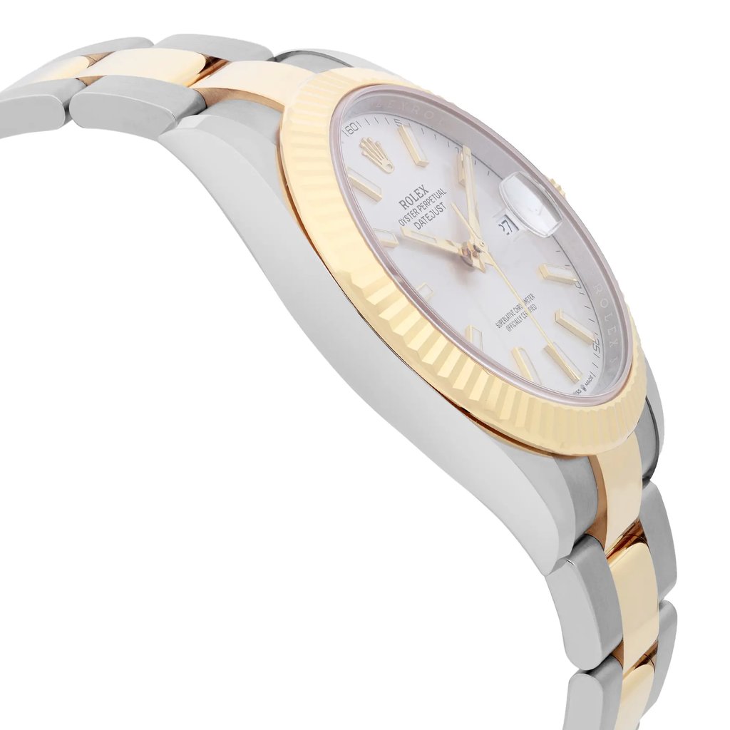View Of Opposite Crown Facing Side Of Rolex 126333 Stainless Steel Watch New Condition