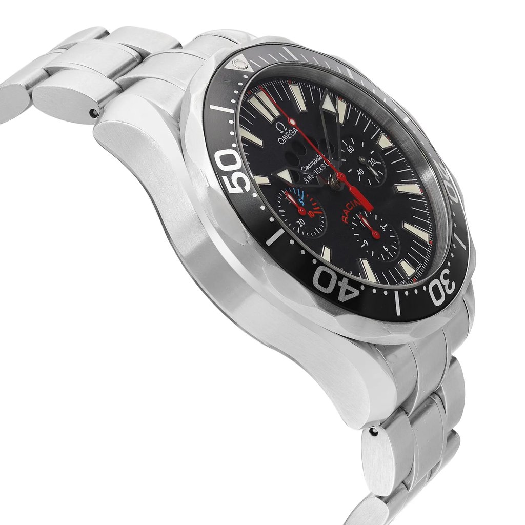 View Of Opposite Crown Facing Side Of OMEGA 2569.52.00 Stainless Steel Watch Pre Owned Condition