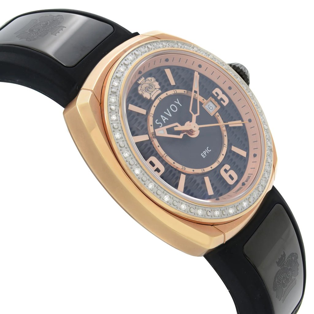 View Of Opposite Crown Facing Side Of Savoy G4004J.02A.RB04 Stainless Steel Watch New With Defects Condition