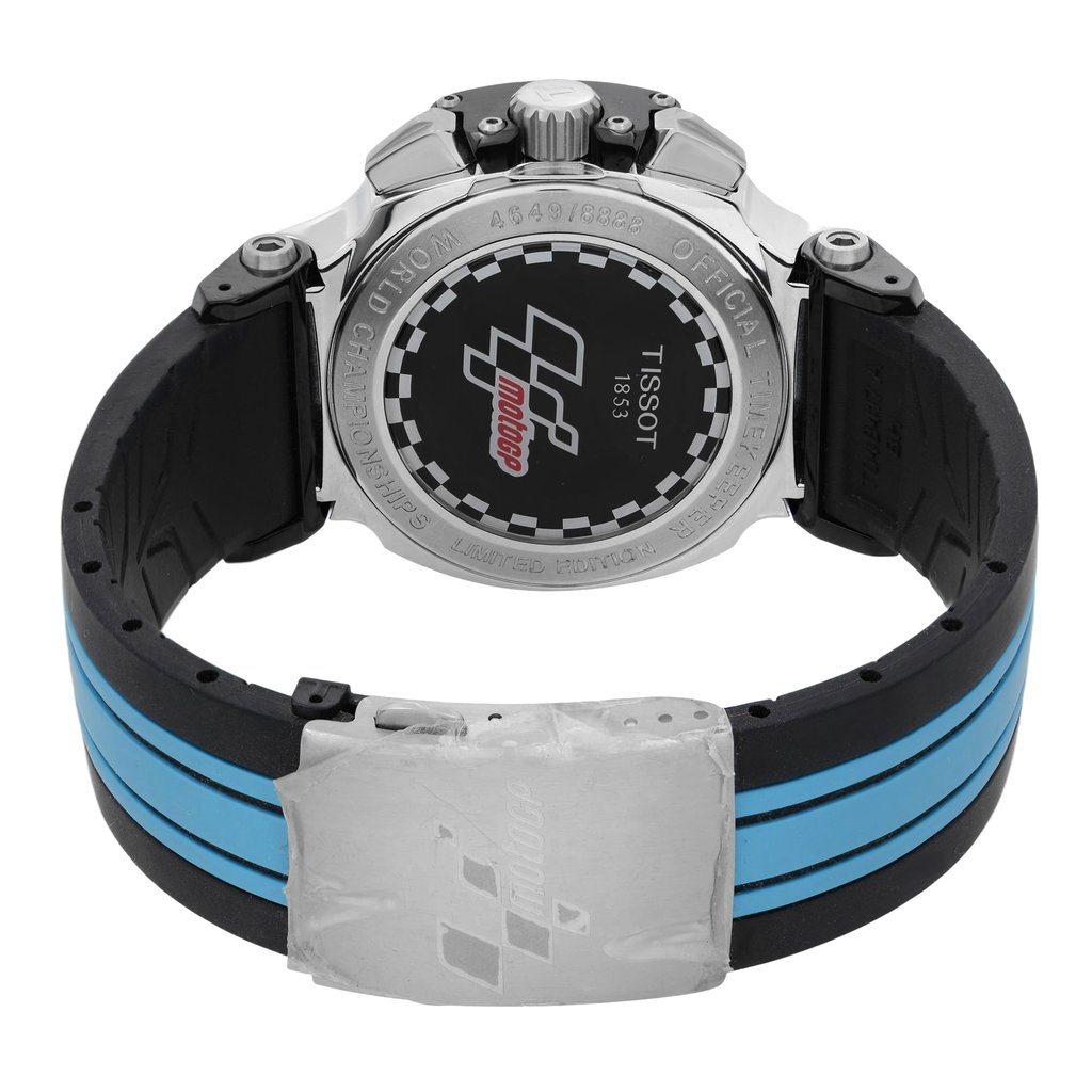 Back View Of Solid Back Case And Closed Rubber,Silicone Band Of Tissot T048.417.27.207.00 Watch Pre Owned Condition