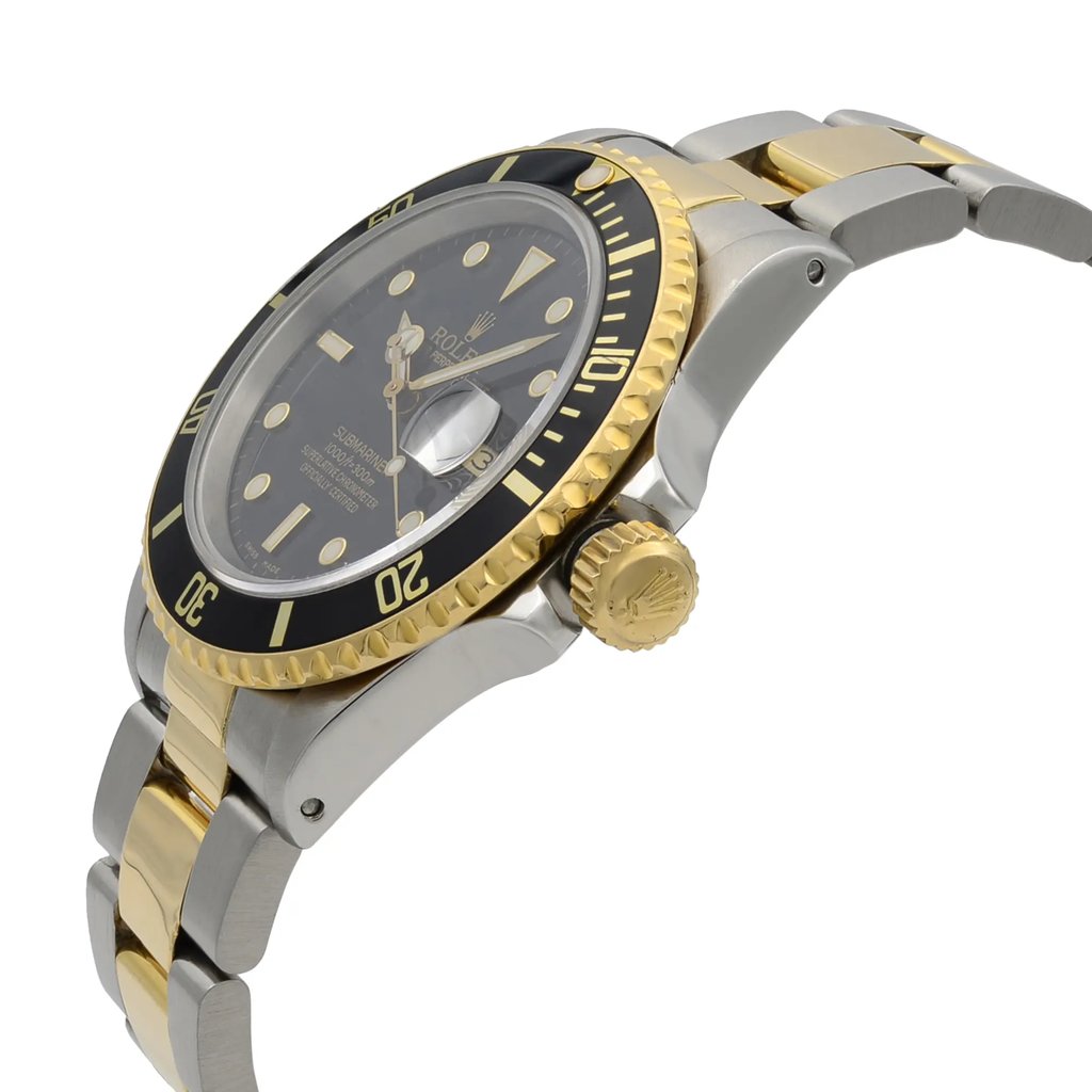 View Of Crown Facing Side Of Rolex 16803 Stainless Steel Watch Pre Owned Condition
