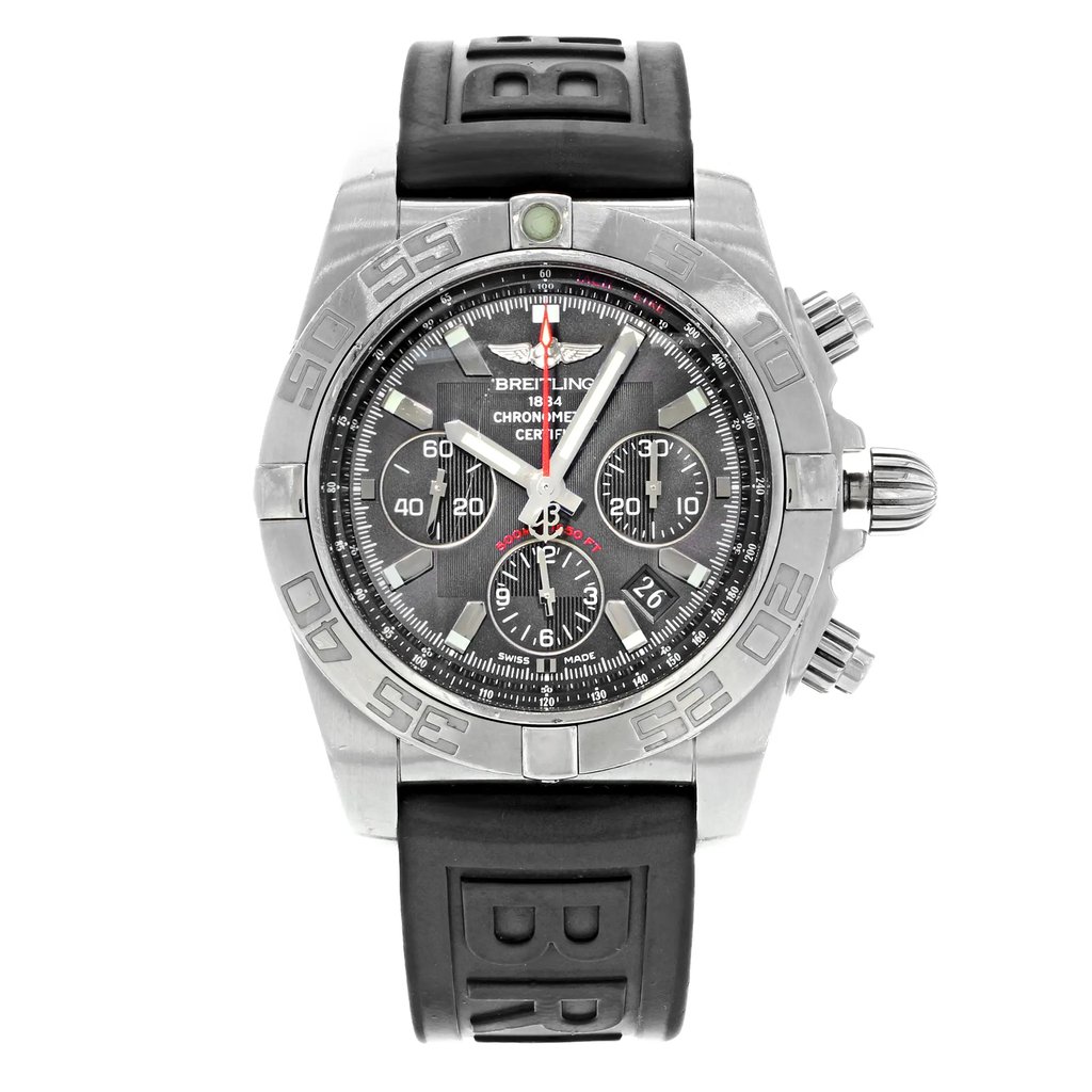 Front Full View Of Breitling AB011010/BB08-153S Stainless Steel Watch Pre Owned Condition {Product Condition}