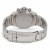 An image of a pre-owned men's Rolex wristwatch taken from a rear angle, showcasing the stainless steel back and bracelet. The watch is positioned upright and centered, with the clasp visible in the foreground. The crown and chronograph pushers are visible on the top side of the watch case. The image is taken at a close distance, highlighting the watch's polished metal finish.