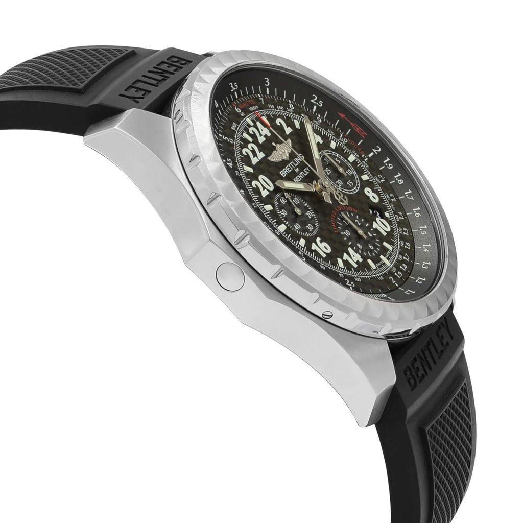 View Of Opposite Crown Facing Side Of Breitling AB022022/BC8L-220S Stainless Steel Watch Display Model Condition