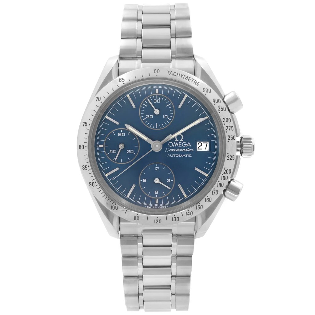 Front Full View Of OMEGA 3511.80.00 Stainless Steel Watch Pre Owned Condition {Product Condition}