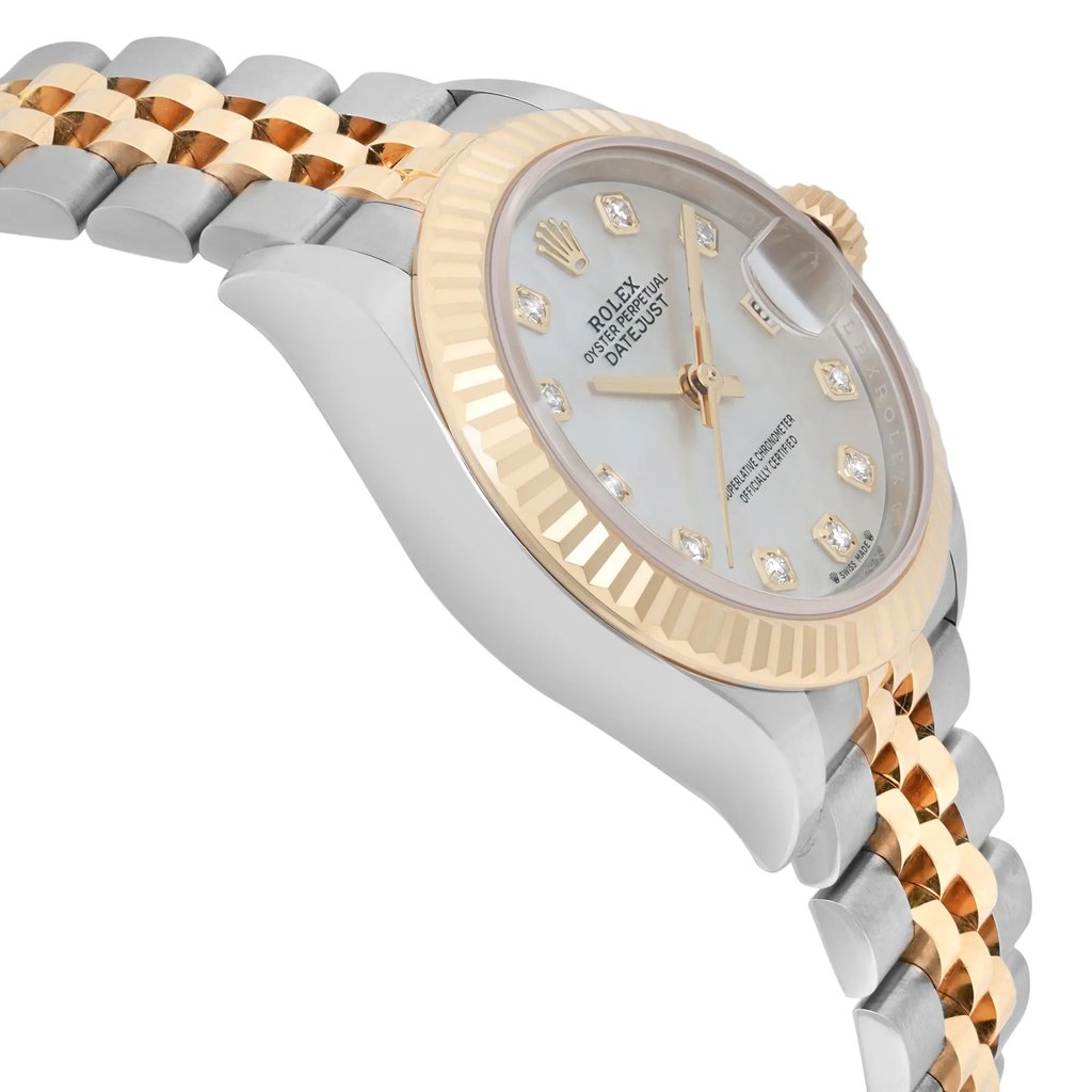 View Of Opposite Crown Facing Side Of Rolex 279173 Stainless Steel Watch New Condition