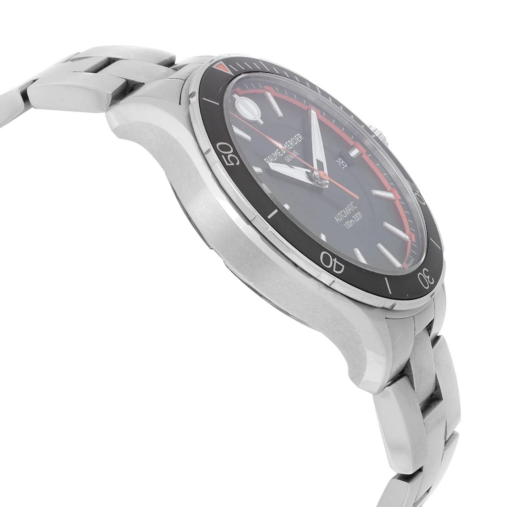 View Of Opposite Crown Facing Side Of Baume & Mercier 10340 Stainless Steel Watch Pre Owned Condition