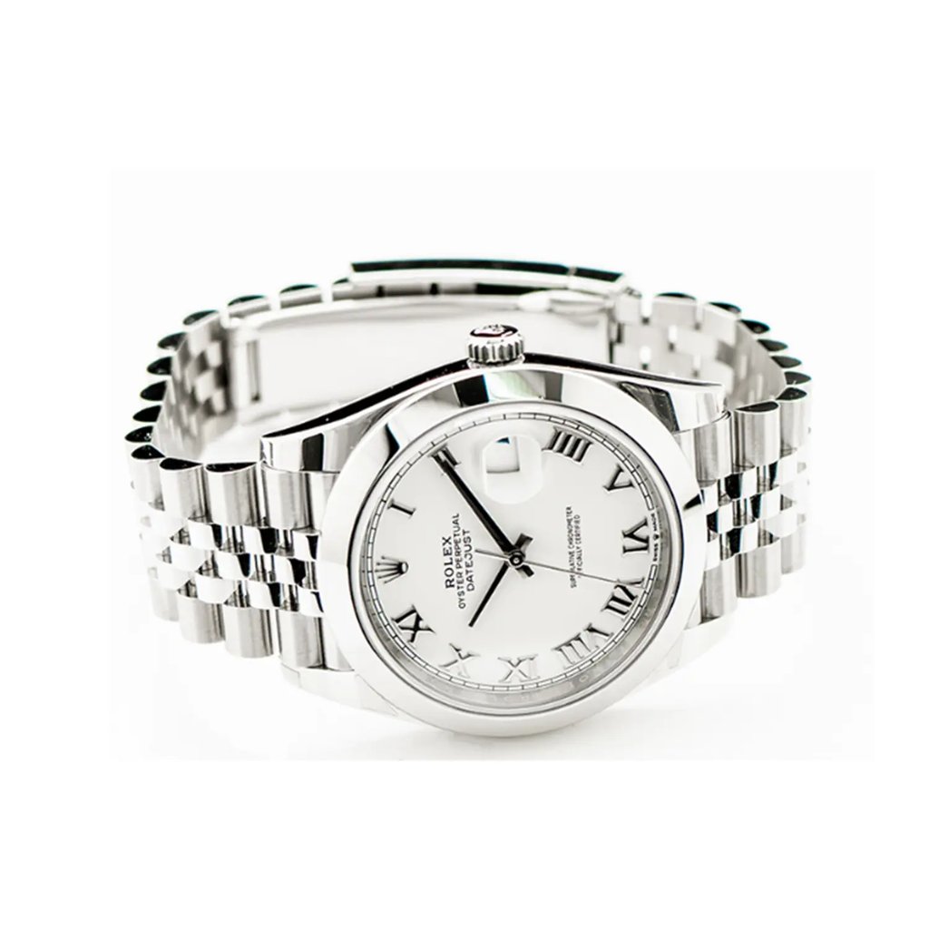 Front Full View Of Rolex 126300 Stainless Steel Watch Pre Owned Condition {Product Condition}