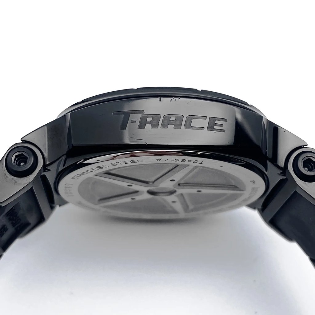 View Of Crown Facing Side Of Tissot T048.417.37.057.00 Stainless Steel Watch Pre Owned Condition