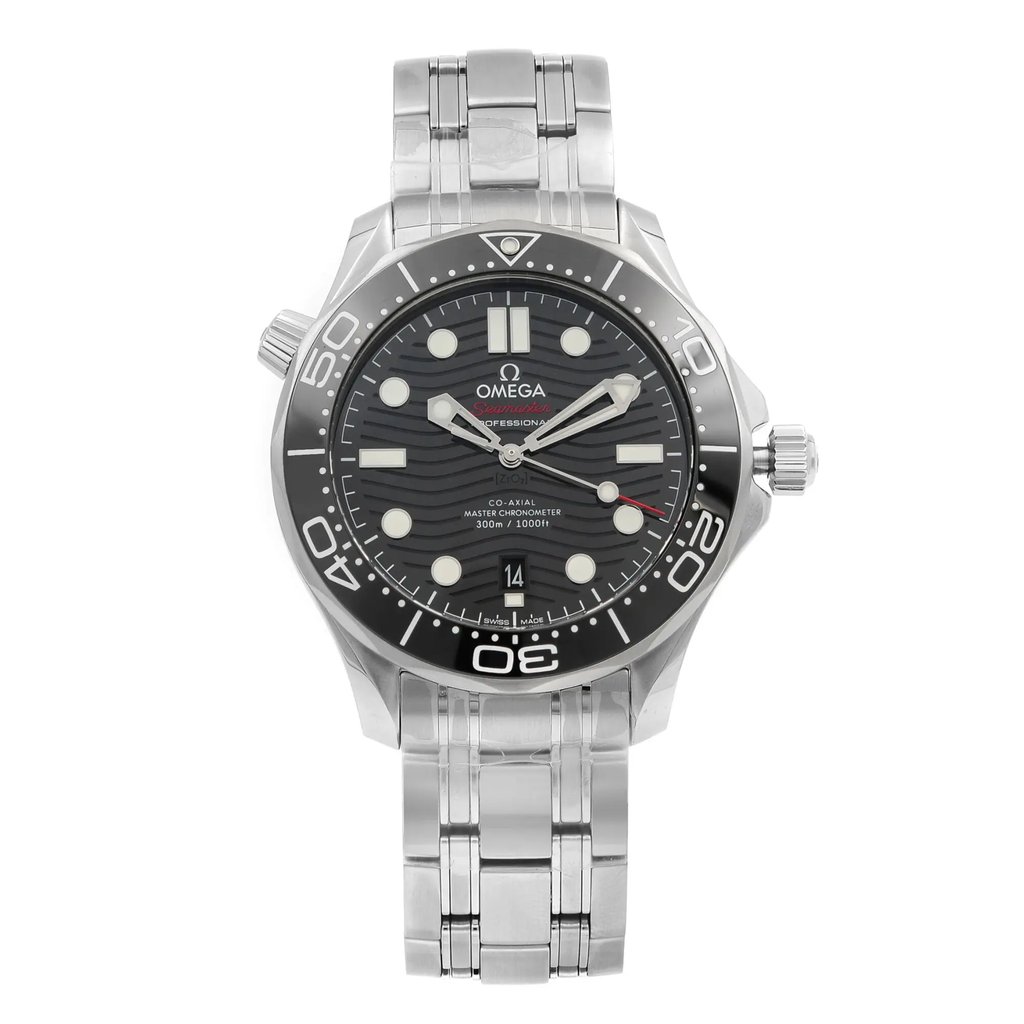 Front Full View Of Omega 210.30.42.20.01.001 Stainless Steel Watch Display Model Condition {Product Condition}