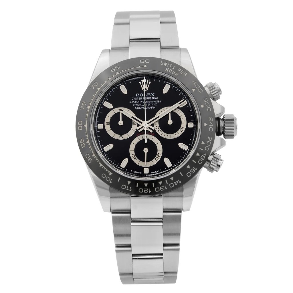 Front Full View Of Rolex 116500LN Stainless Steel Watch Pre Owned Condition Excellent