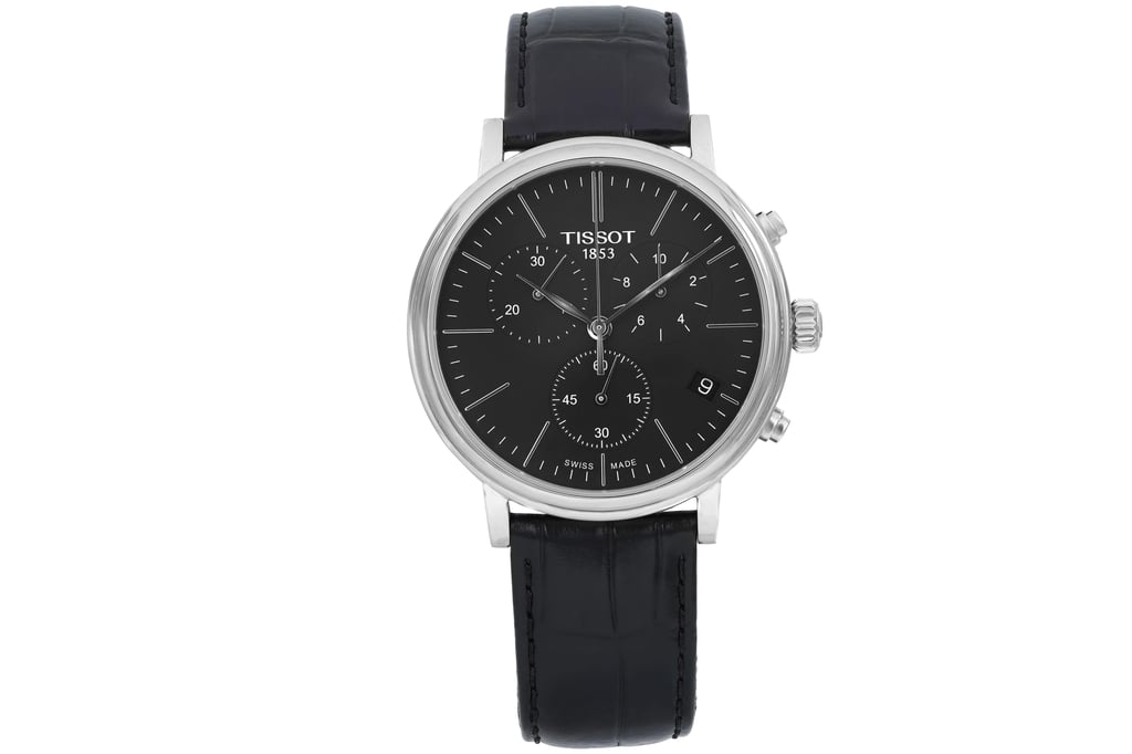 Front Full View Of Tissot T122.417.16.051.00 Stainless Steel Watch Display Model Condition Good