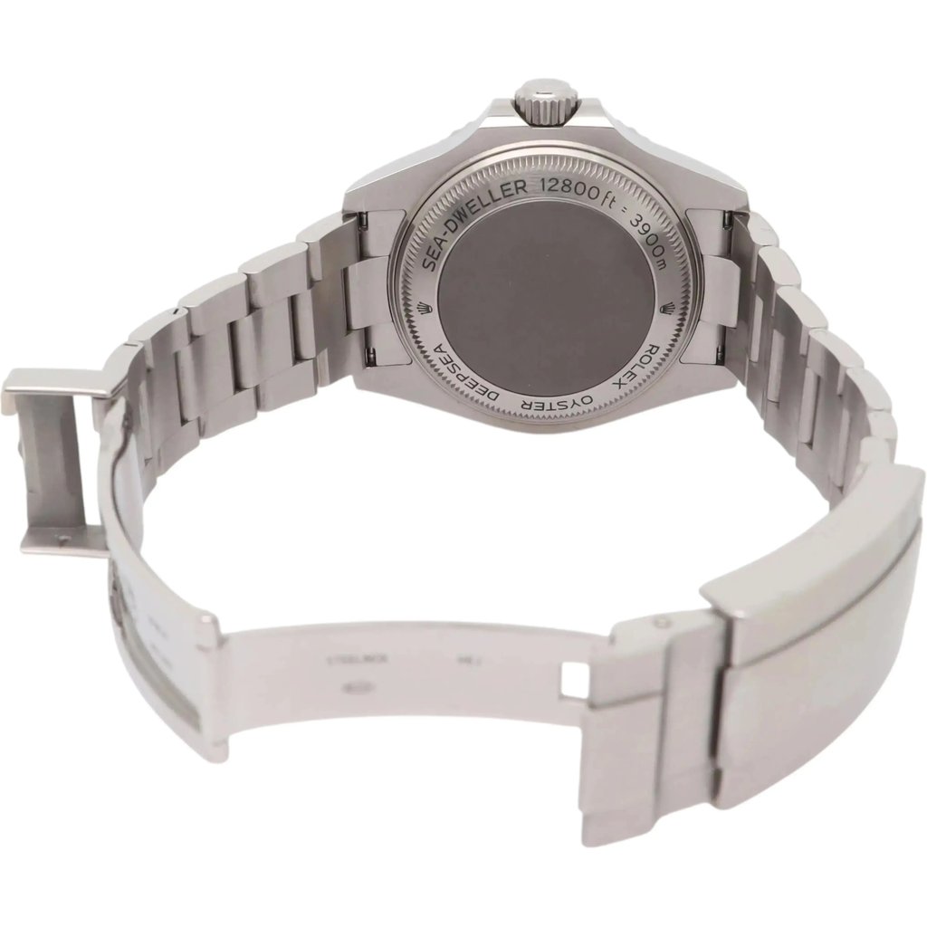 Back View Of Screwback Back Case And Open Stainless Steel Band Of Rolex 126660 Watch Pre Owned Condition