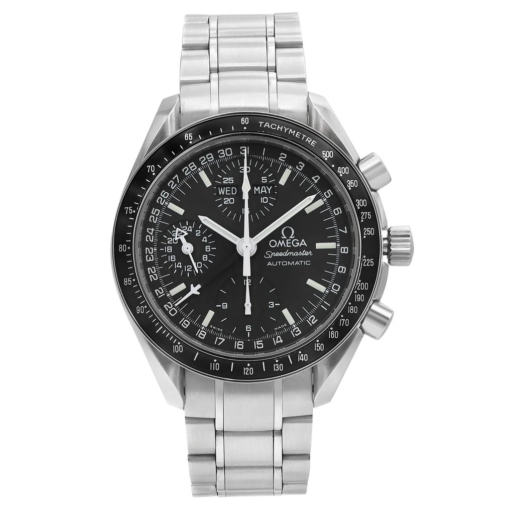 Front Full View Of OMEGA 3520.50.00 Stainless Steel Watch Pre Owned Condition Good