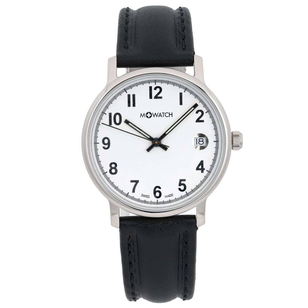 Front Full View Of M-Watch WBB.45210.LB Stainless Steel Watch Unworn Condition Excellent