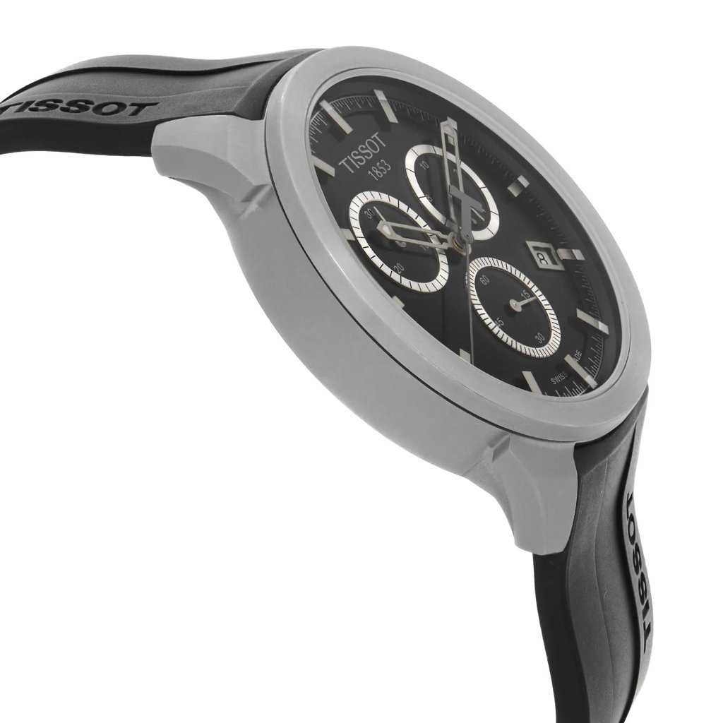 View Of Opposite Crown Facing Side Of Tissot T069.417.47.051.00 Titanium Watch Pre Owned Condition