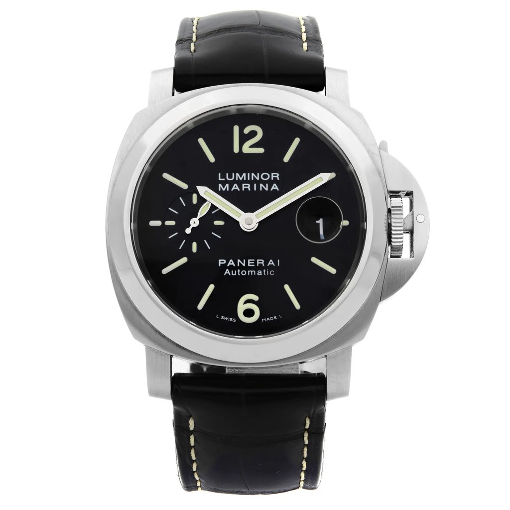 Front Full View Of Panerai PAM00104 Stainless Steel Watch Pre Owned Condition {Product Condition}