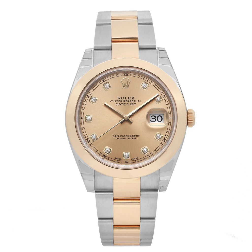 Front Full View Of Rolex 126303-0009 Stainless Steel Watch Display Model Condition Excellent