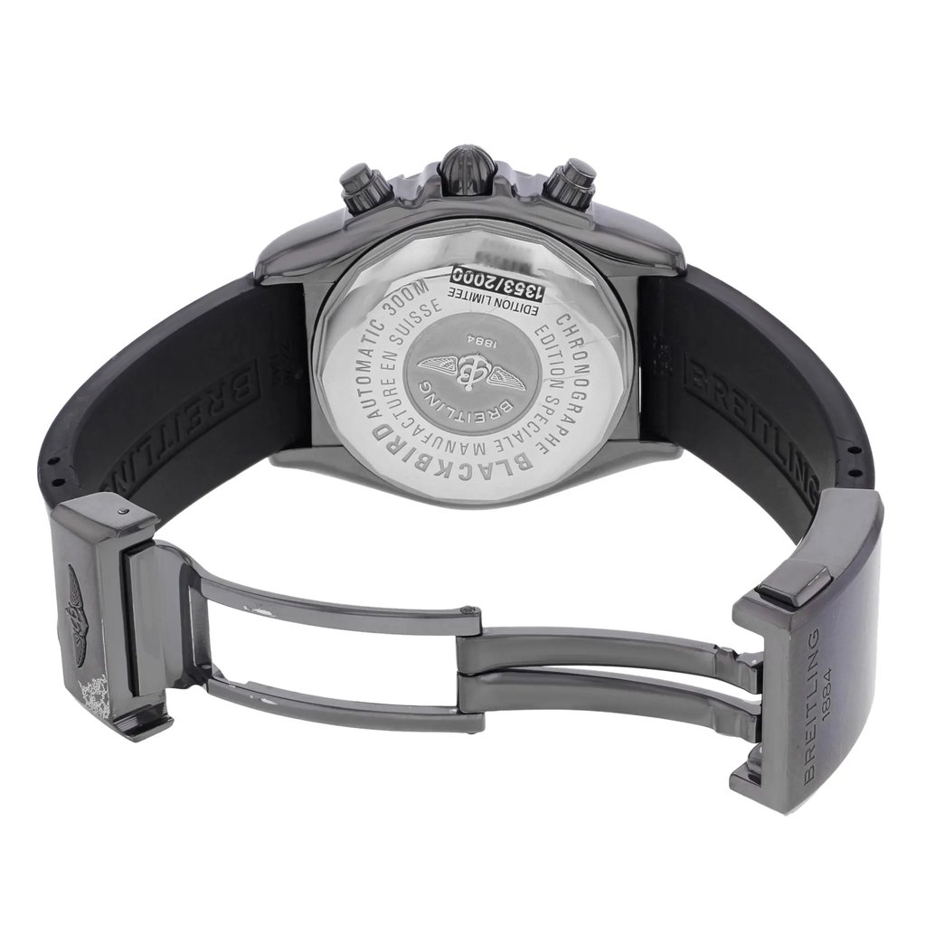 Back View Of {Caseback} Back Case And Open Silicon/Rubber Band Of Breitling M4435911/BA27-153S Watch Pre Owned Condition