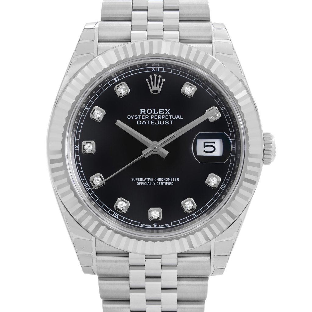 Up Close Front Facing Picture Of Rolex 126334 Stainless Steel Watch Unworn Condition