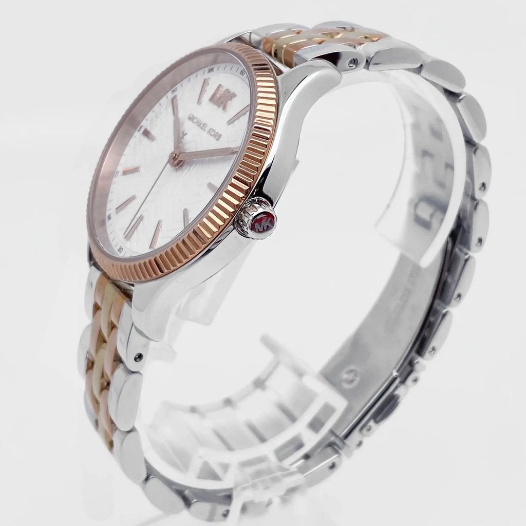 View Of Crown Facing Side Of Michael Kors MK6642 Stainless Steel Watch Display Model Condition