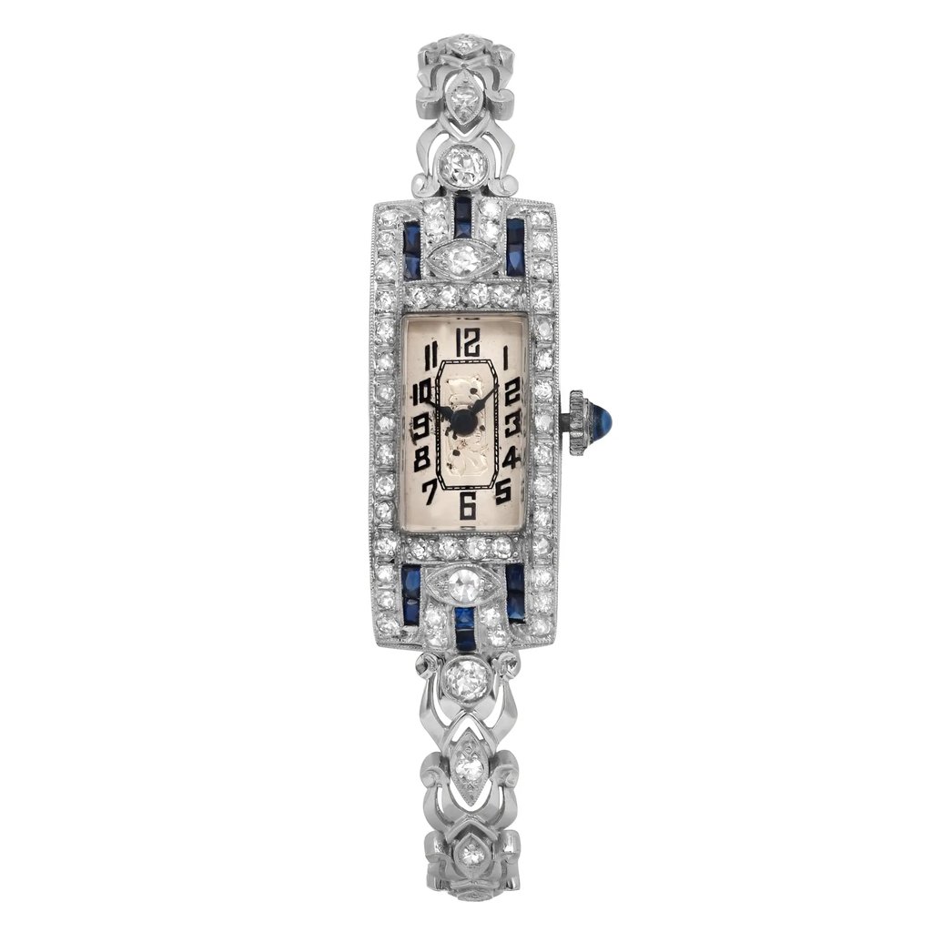 Front Full View Of Unbranded NA Platinum Watch Pre Owned Condition {Product Condition}