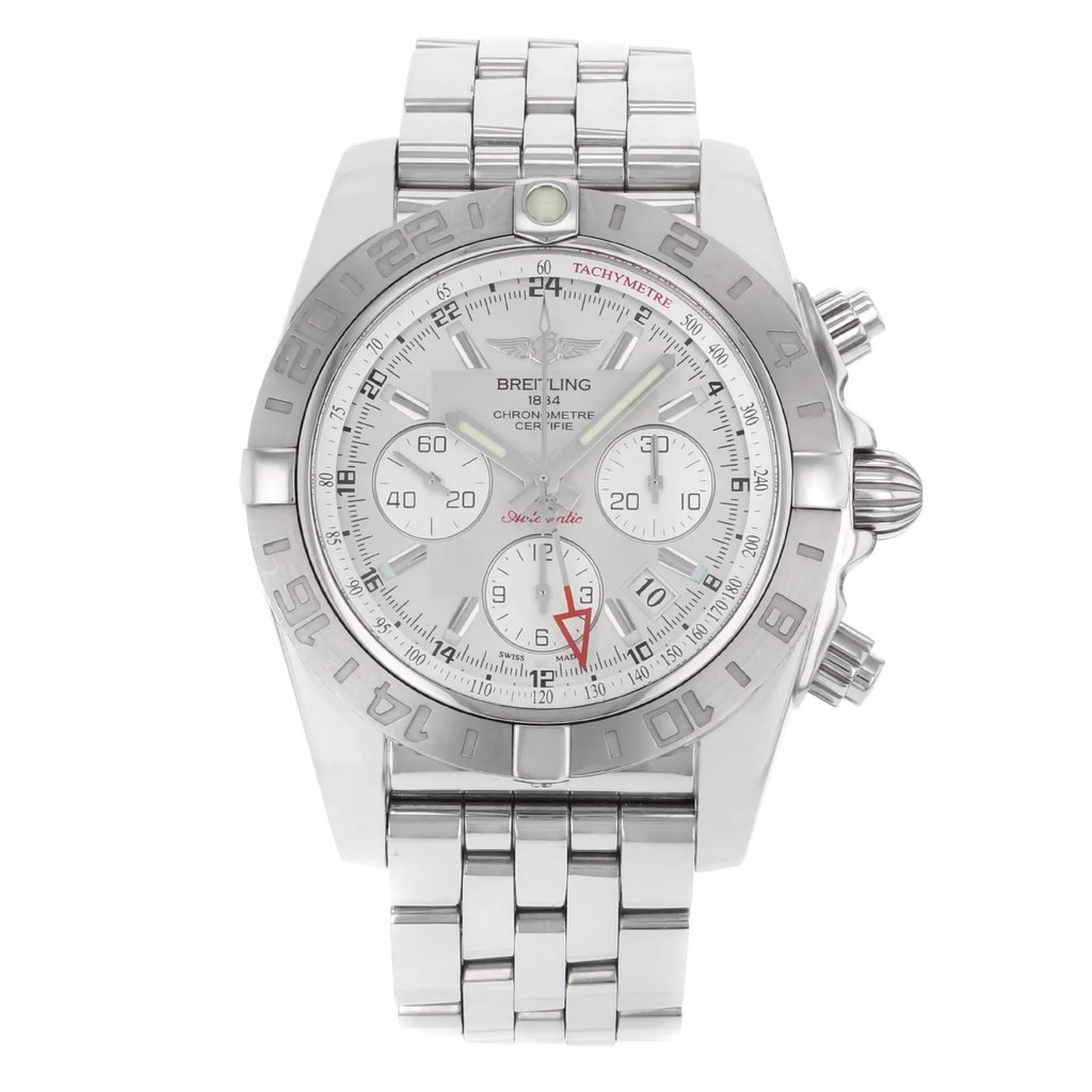 Front Full View Of Breitling AB042011-Q589 Stainless Steel Watch Pre Owned Condition {Product Condition}