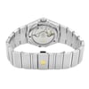 Back View Of Exhibition Back Case And Closed Stainless Steel Band Of OMEGA 123.15.35.20.02.001 Watch New Without Tags Condition