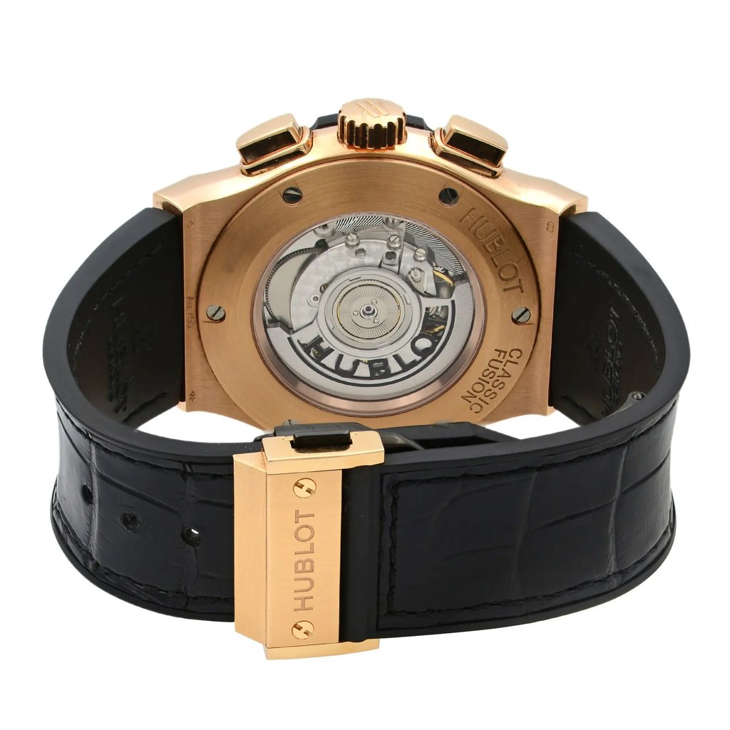 Back View Of {Caseback} Back Case And Closed Rubber Band Of Hublot 525.OX.0180.LR Watch Display Model Condition