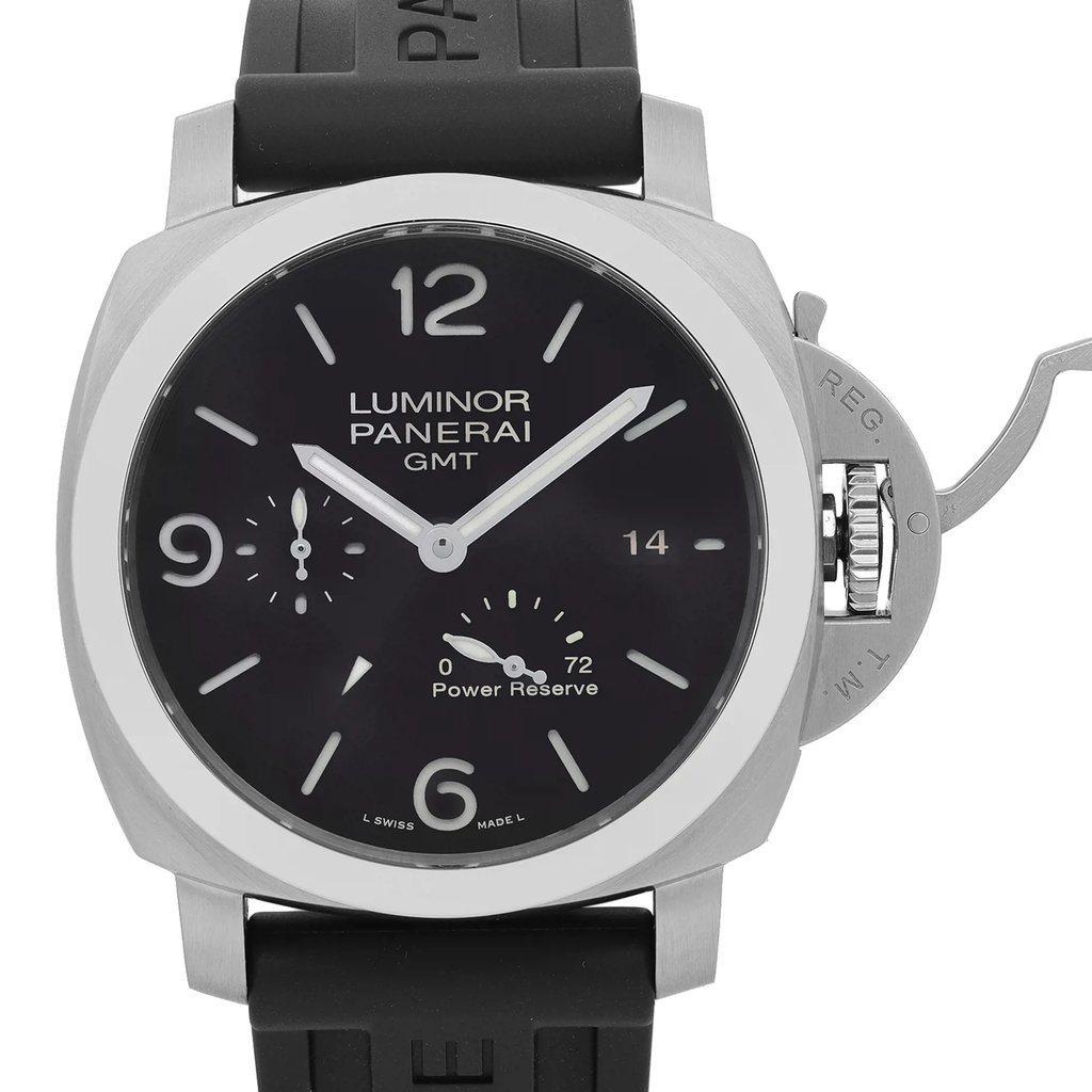 Up Close Front Facing Picture Of Panerai PAM00321 Stainless Steel Watch Pre Owned Condition