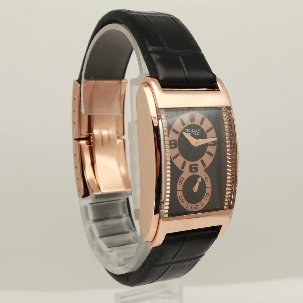 View Of Opposite Crown Facing Side Of Rolex 5442/5 Rose Gold Watch Pre Owned Condition