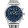 Up Close Front Facing Picture Of Breitling AB0510U9/C879-159A Stainless Steel Watch Display Model Condition