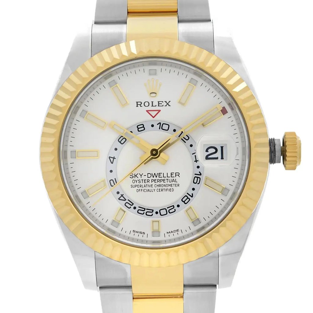 Up Close Front Facing Picture Of Rolex 326933 Stainless Steel Watch Pre Owned Condition