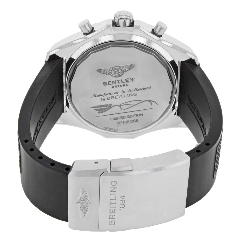 Back View Of {Caseback} Back Case And Closed Rubber Band Of Breitling AB022022/BC84-220S Watch Pre Owned Condition