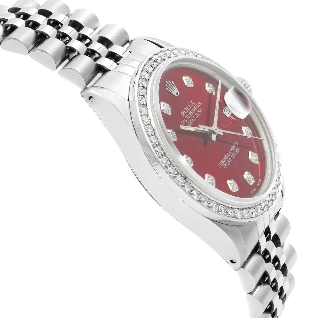 View Of Opposite Crown Facing Side Of Rolex 16014 Stainless Steel Watch Pre Owned Condition