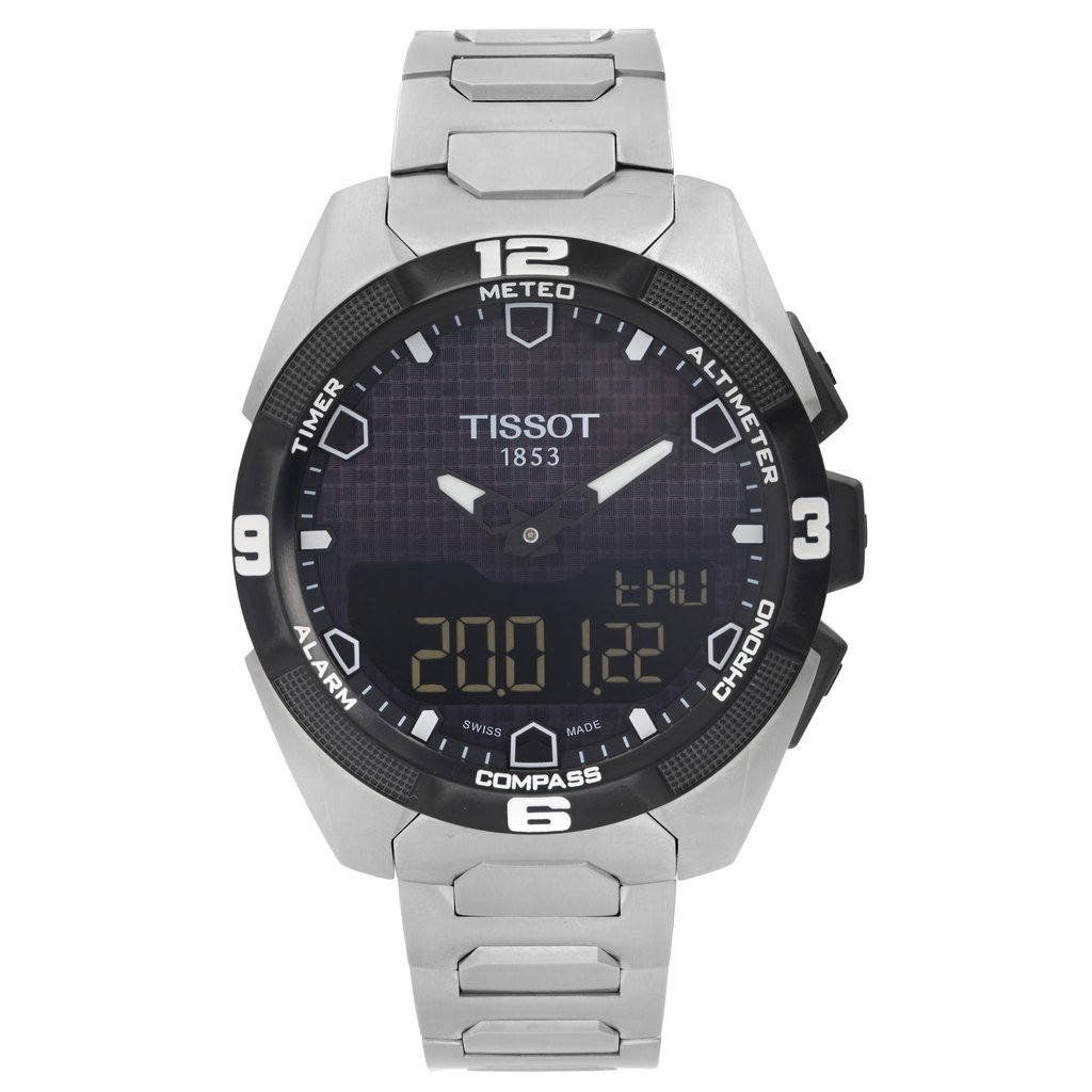 Front Full View Of Tissot T091.420.44.051.00 Titanium Watch Display Model Condition Excellent