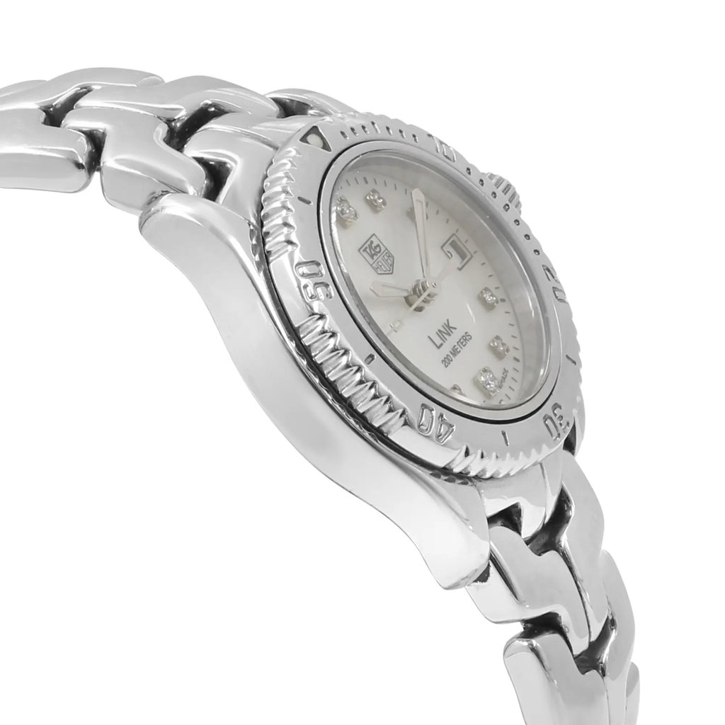 View Of Opposite Crown Facing Side Of TAG Heuer WT1418.BA0561 Stainless Steel Watch Pre Owned Condition