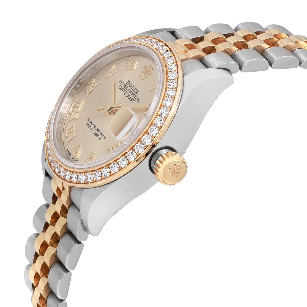 View Of Crown Facing Side Of Rolex 279383RBR Stainless Steel Watch Pre Owned Condition