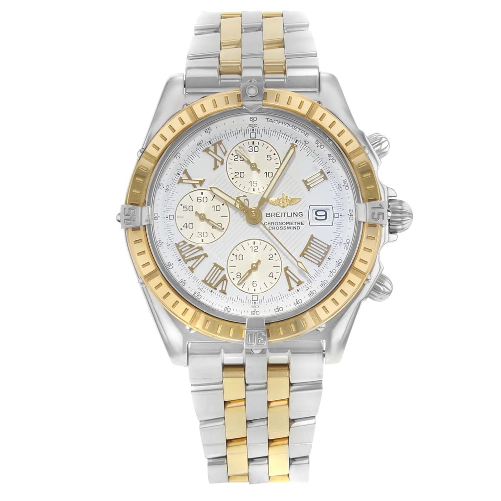 Front Full View Of Breitling D13355 Stainless Steel Watch Pre Owned Condition {Product Condition}