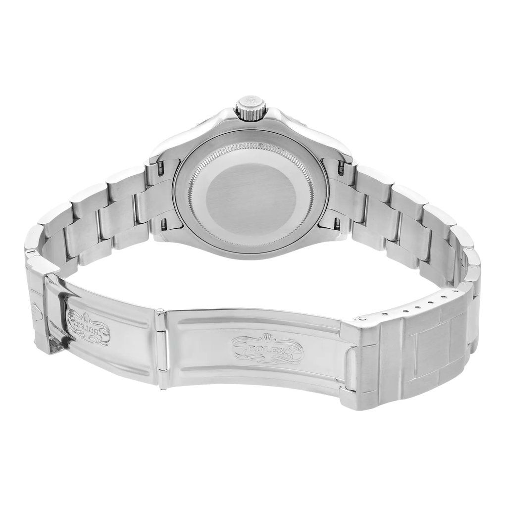 Back View Of {Caseback} Back Case And Open Stainless Steel Band Of Rolex 16622 Watch Pre Owned Condition