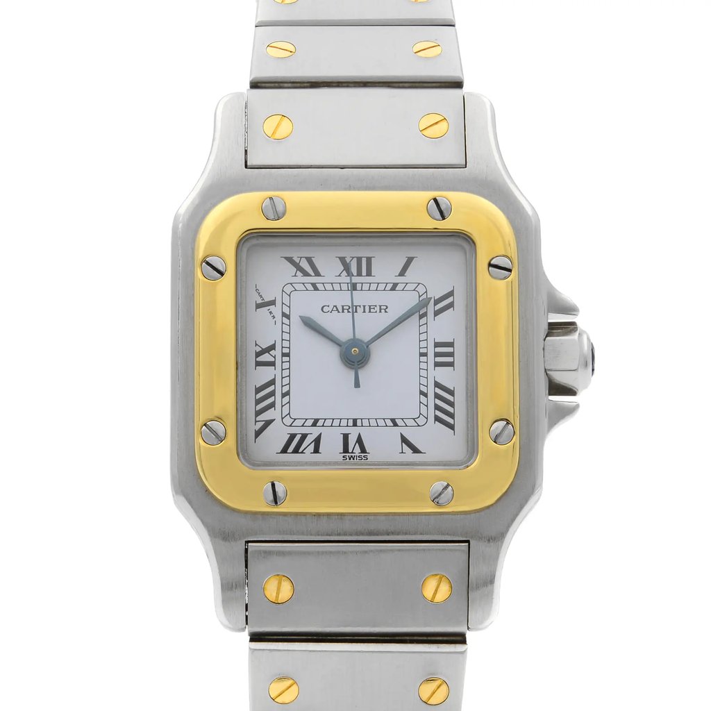 Up Close Front Facing Picture Of Cartier 1170902 Stainless Steel Watch Pre Owned Condition