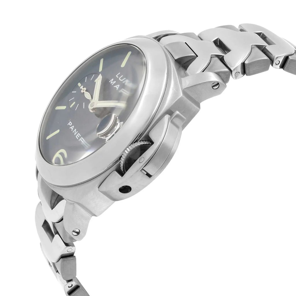 View Of Crown Facing Side Of Panerai PAM00120 Stainless Steel Watch Pre Owned Condition