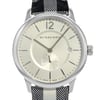 Up Close Front Facing Picture Of Burberry BU10002 Stainless Steel Watch Display Model Condition