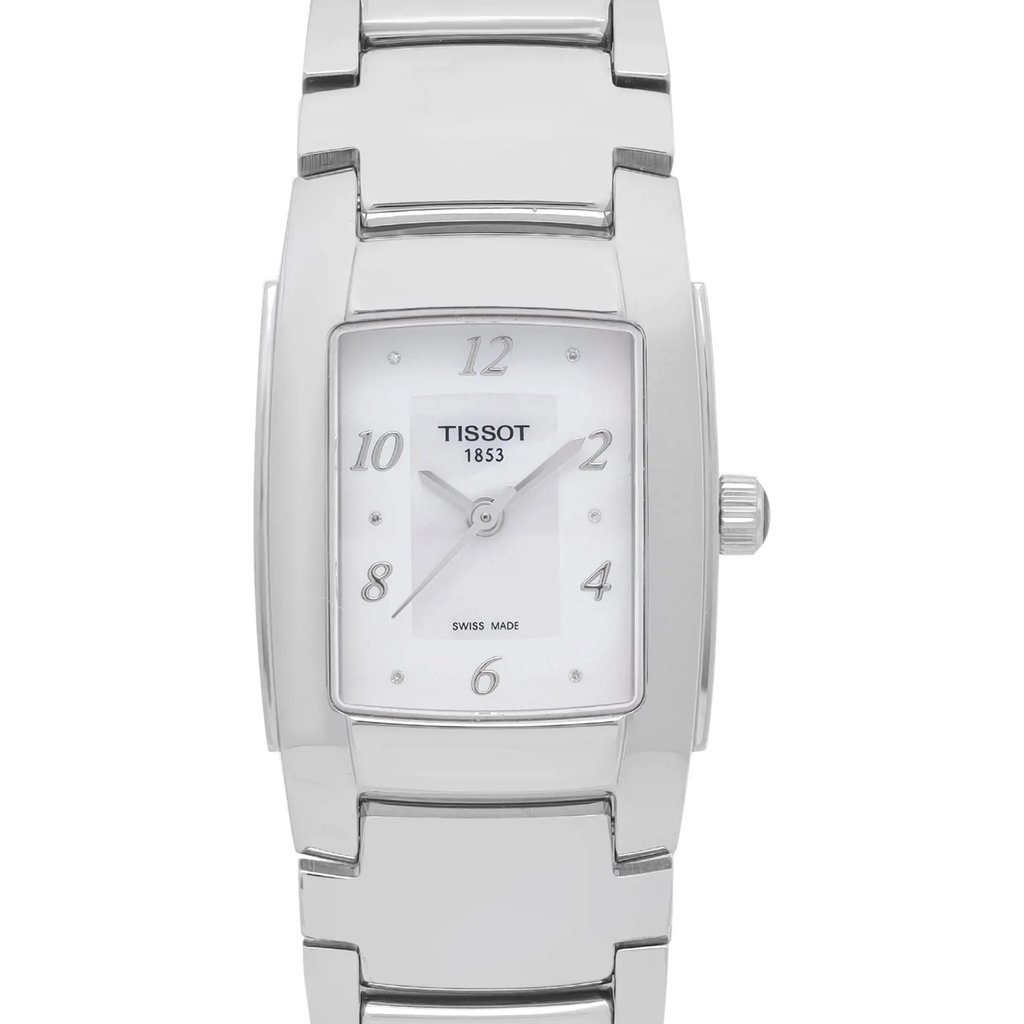Up Close Front Facing Picture Of Tissot T073.310.11.017.00 Stainless Steel Watch Display Model Condition