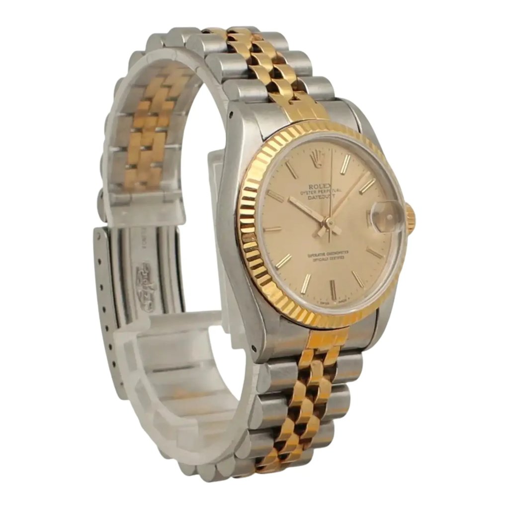 View Of Opposite Crown Facing Side Of Rolex 68273 Stainless Steel Watch Pre Owned Condition