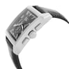 An image of a pre-owned wristwatch taken from a side profile view, displaying the crown and pushers prominently. The watch features a rectangular case with a black strap. The perspective highlights the crown's details and the watch's sleek design, suggesting a slightly elevated angle and moderate distance to capture the full side profile.